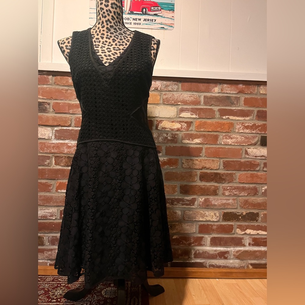 Diane von Furstenberg Black Lace Kala Dress Fit & Flare, Size 6